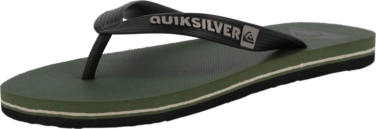 QUIKSILVER Žabky 'MOLOKAI' zelená / šedobéžová / černá