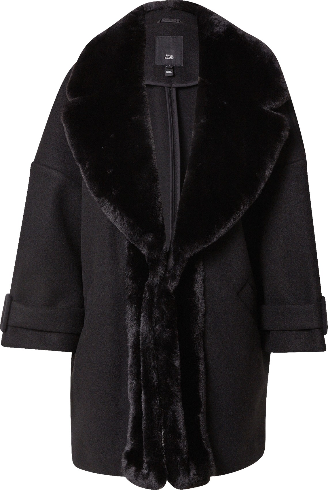 River Island Přechodný kabát černá
