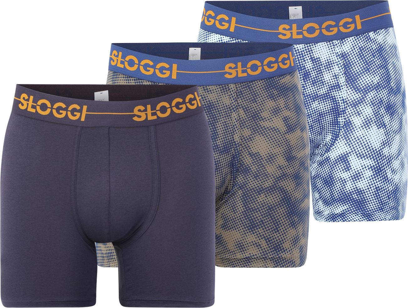 SLOGGI Boxerky khaki / námořnická modř / bílá / modrá / hořčicová