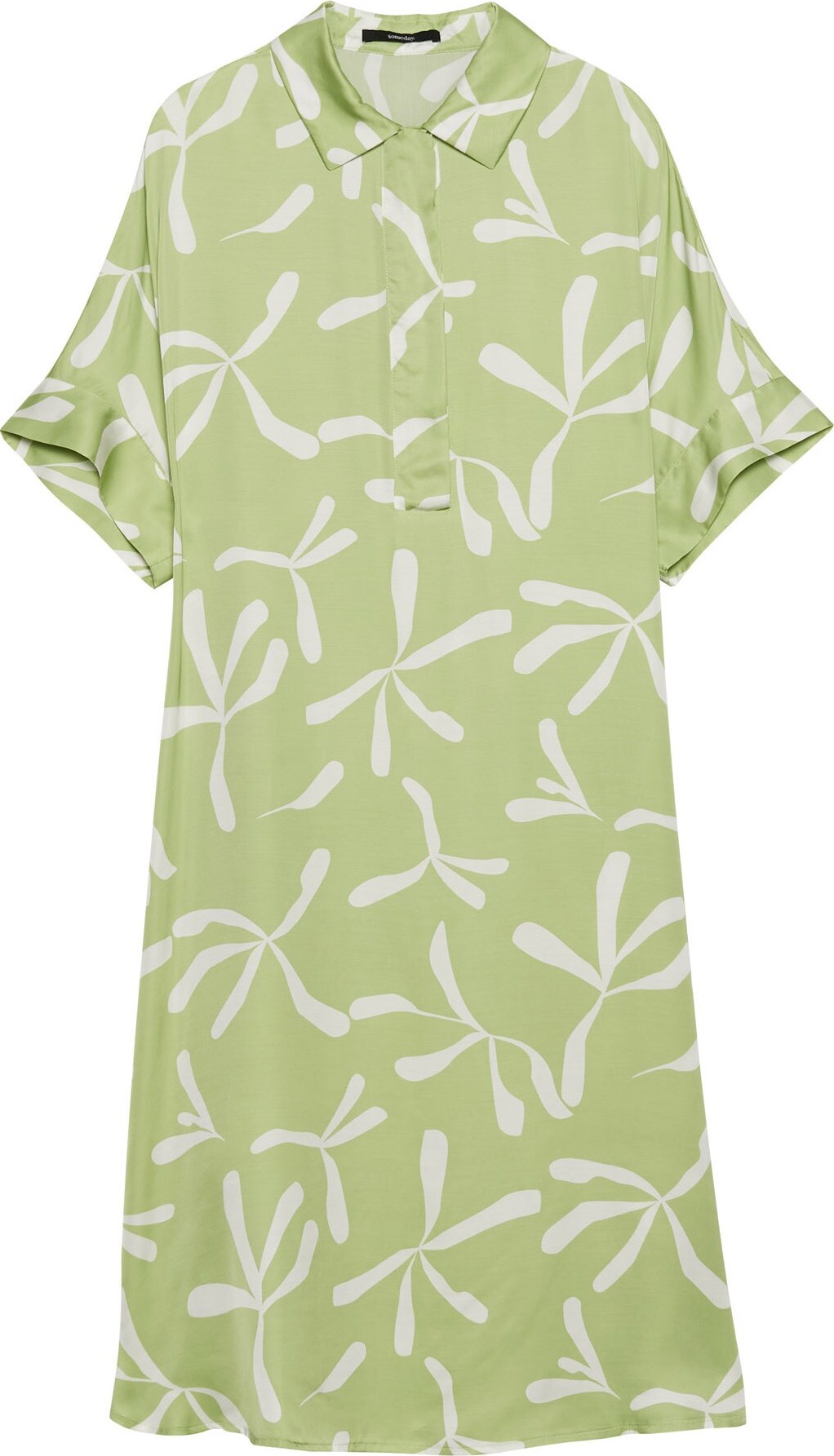 Someday Košilové šaty 'Qorala' světle zelená / bílá