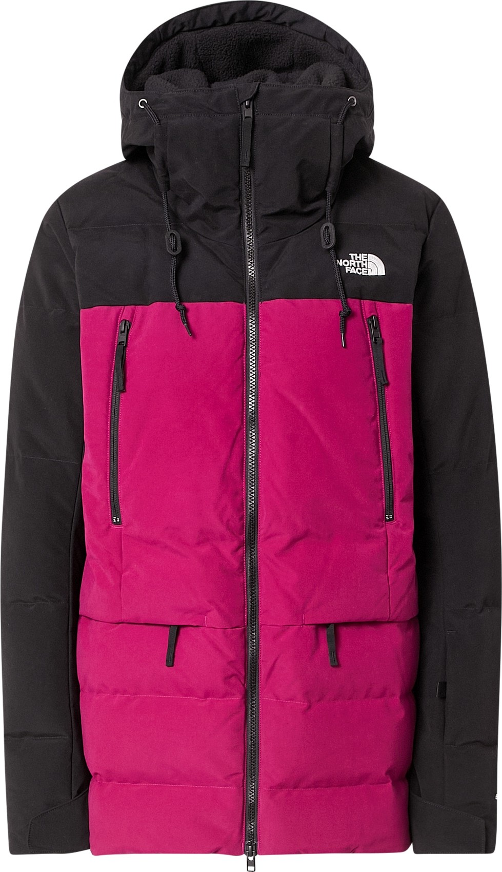 THE NORTH FACE Outdoorová bunda 'Pallie Down' černá / bílá / tmavě růžová
