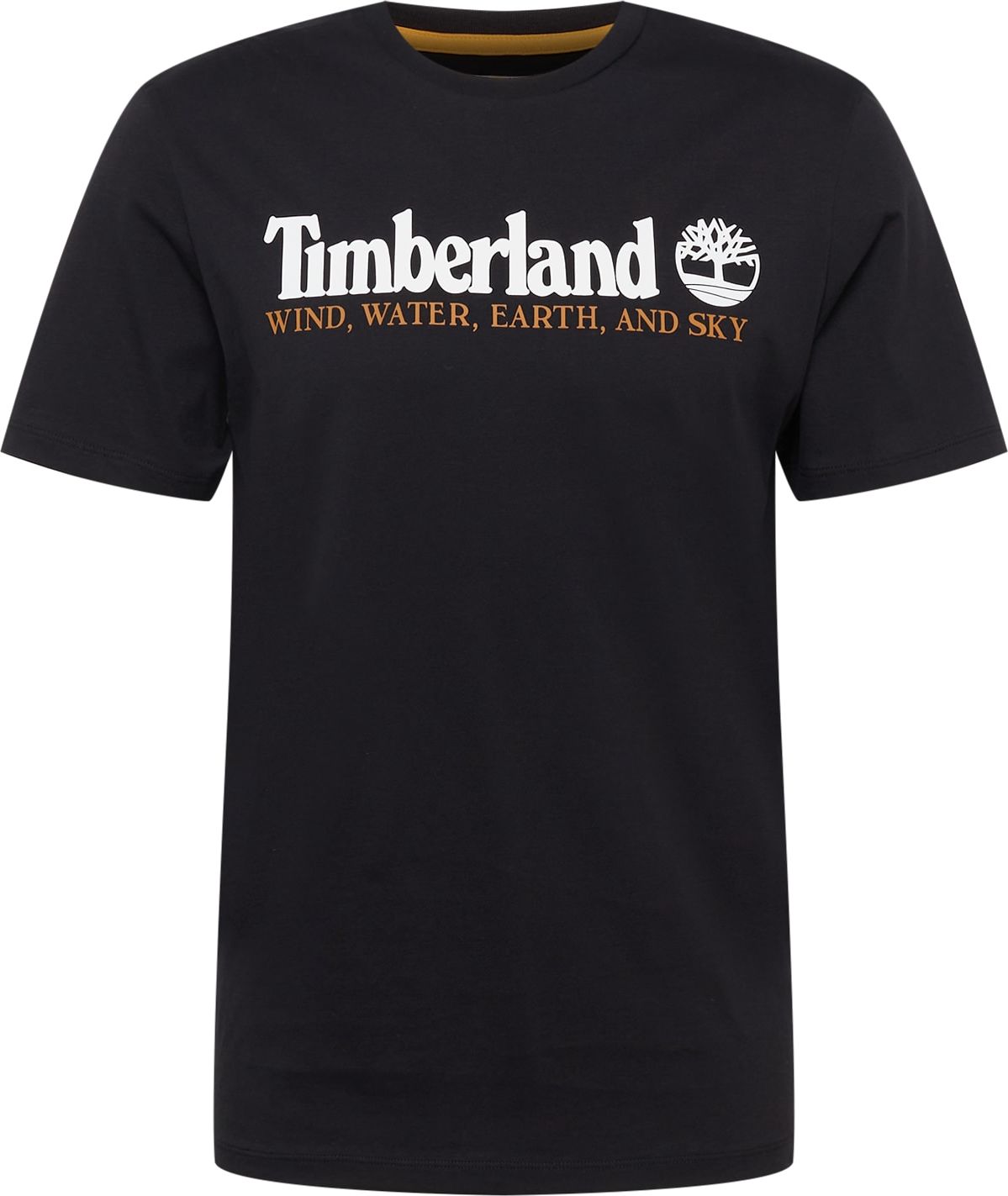 TIMBERLAND Tričko 'Front' černá / bílá / tmavě oranžová