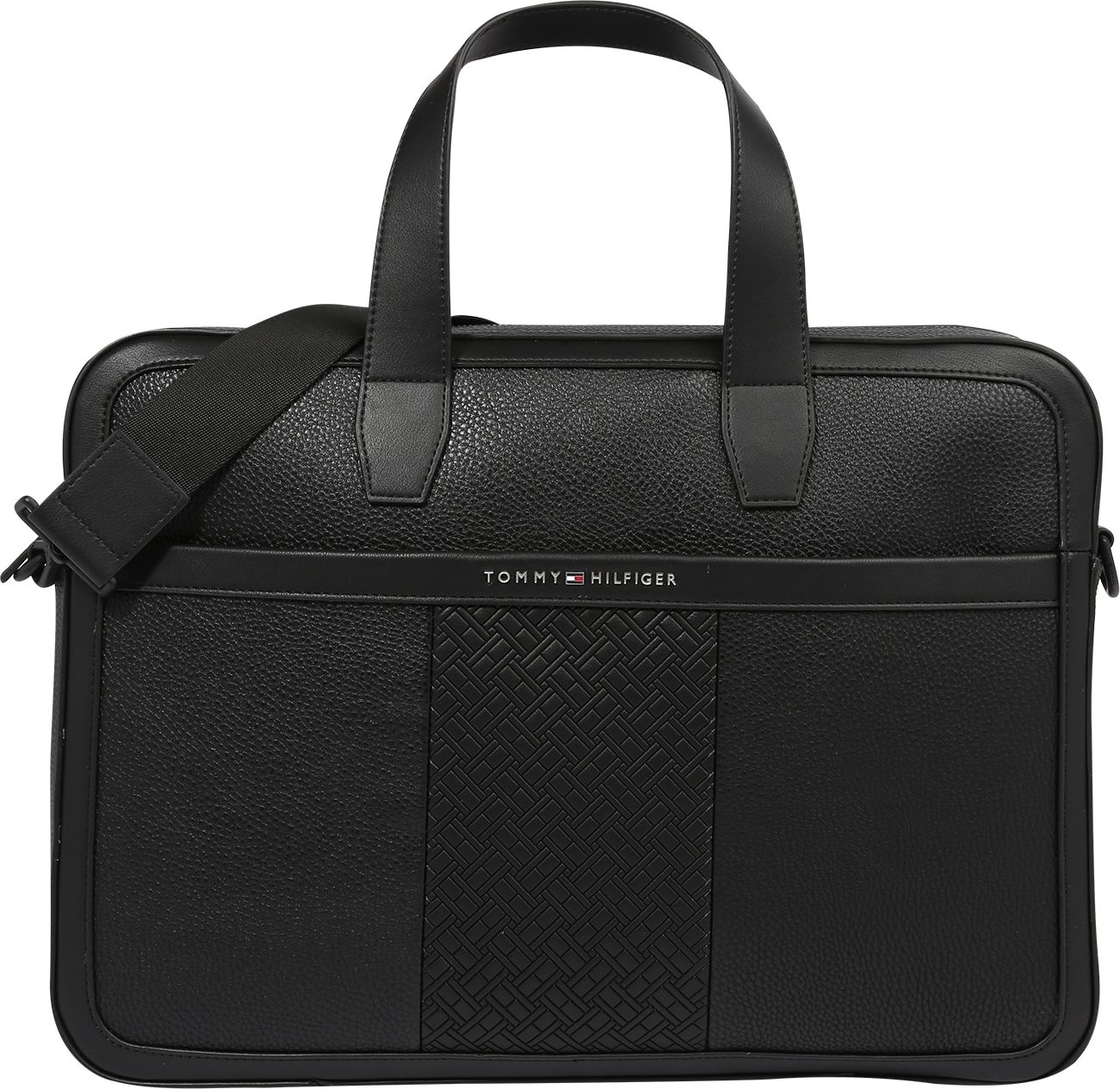 TOMMY HILFIGER Taška na notebook černá / červená / námořnická modř / bílá