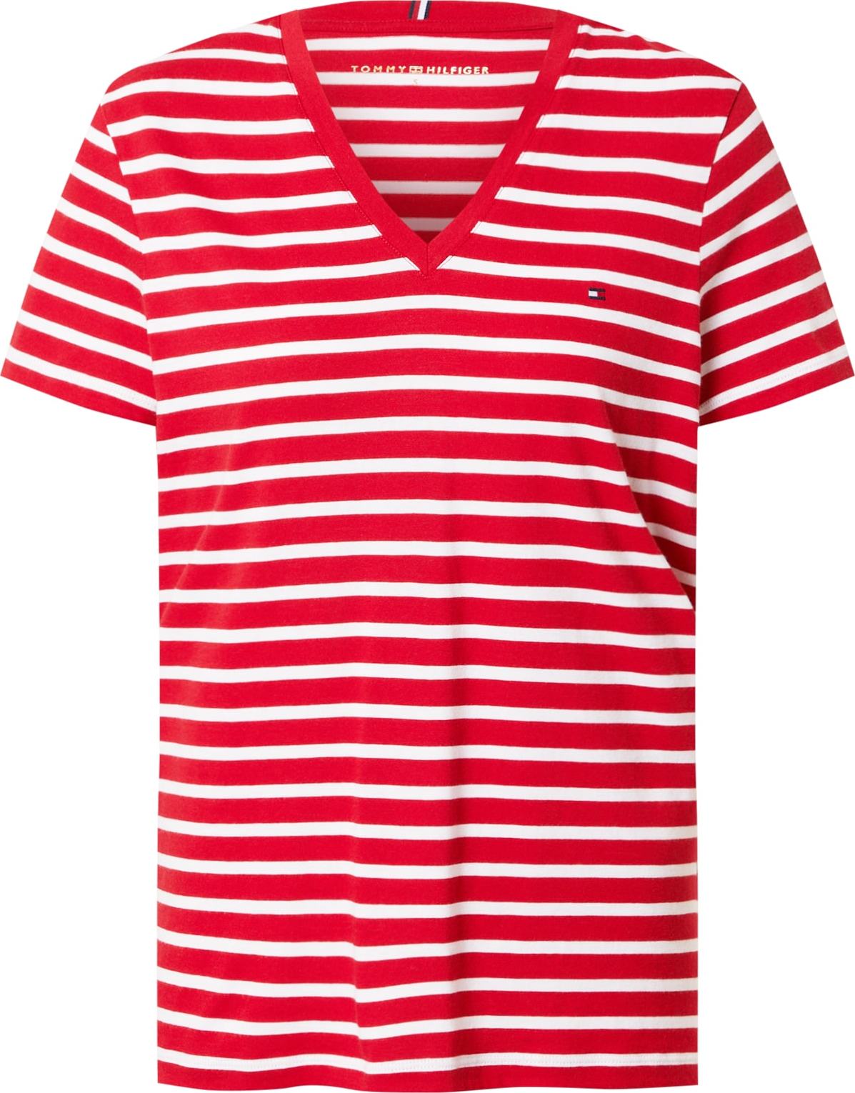 TOMMY HILFIGER Tričko bílá / červená