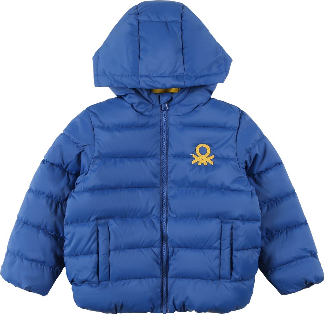 UNITED COLORS OF BENETTON Zimní bunda modrá / žlutá
