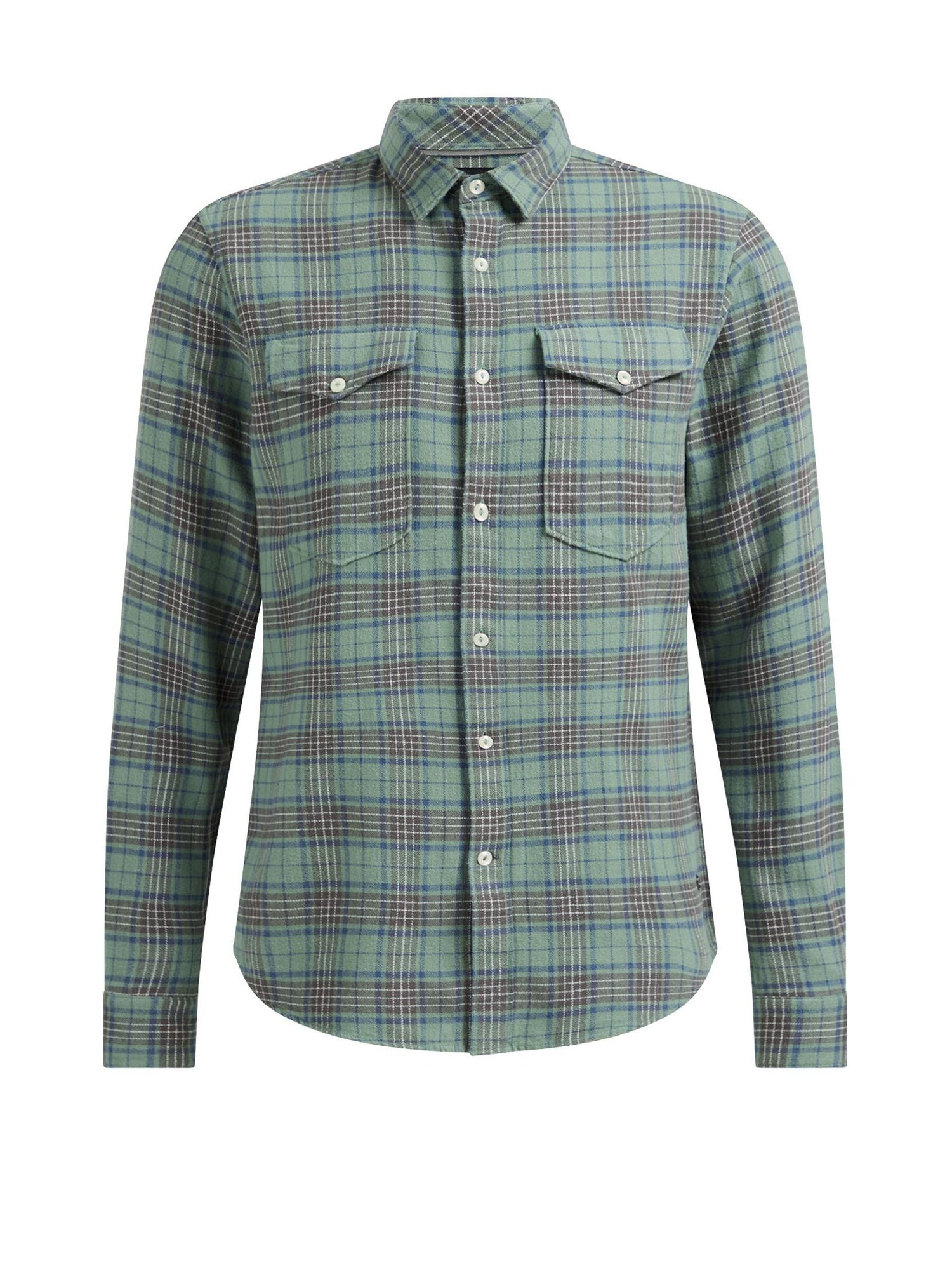 WE Fashion Košile khaki / tmavě zelená / modrá