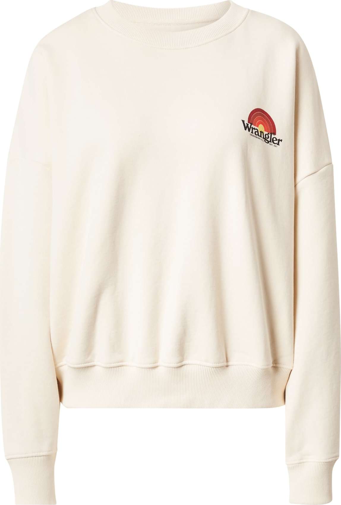 WRANGLER Mikina offwhite / černá / limone / karmínově červené / tmavě červená