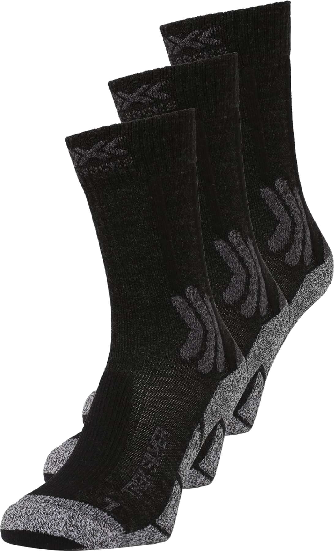 X-SOCKS Sportovní ponožky 'Trek Silver' černá / šedý melír