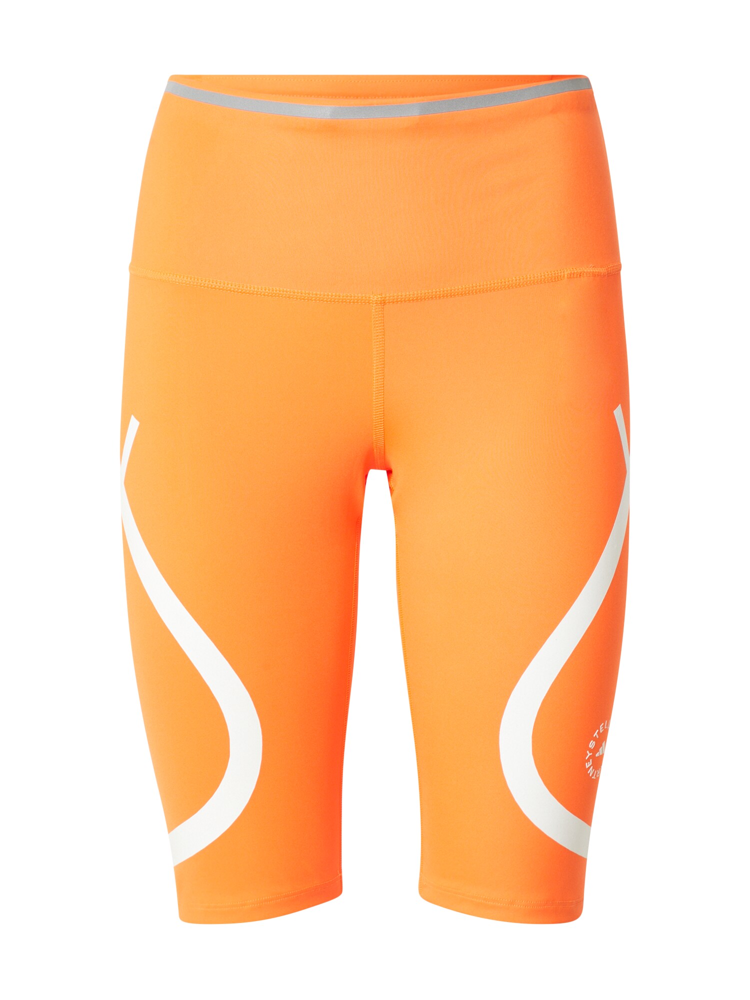 adidas by Stella McCartney Sportovní kalhoty oranžová / bílá / stříbrná