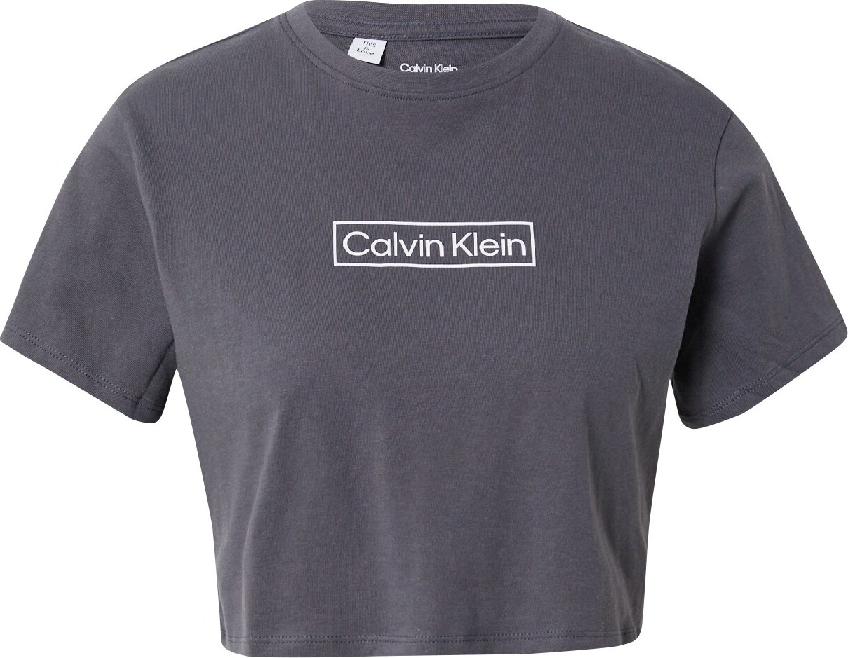 Calvin Klein Performance Funkční tričko tmavě šedá / bílá