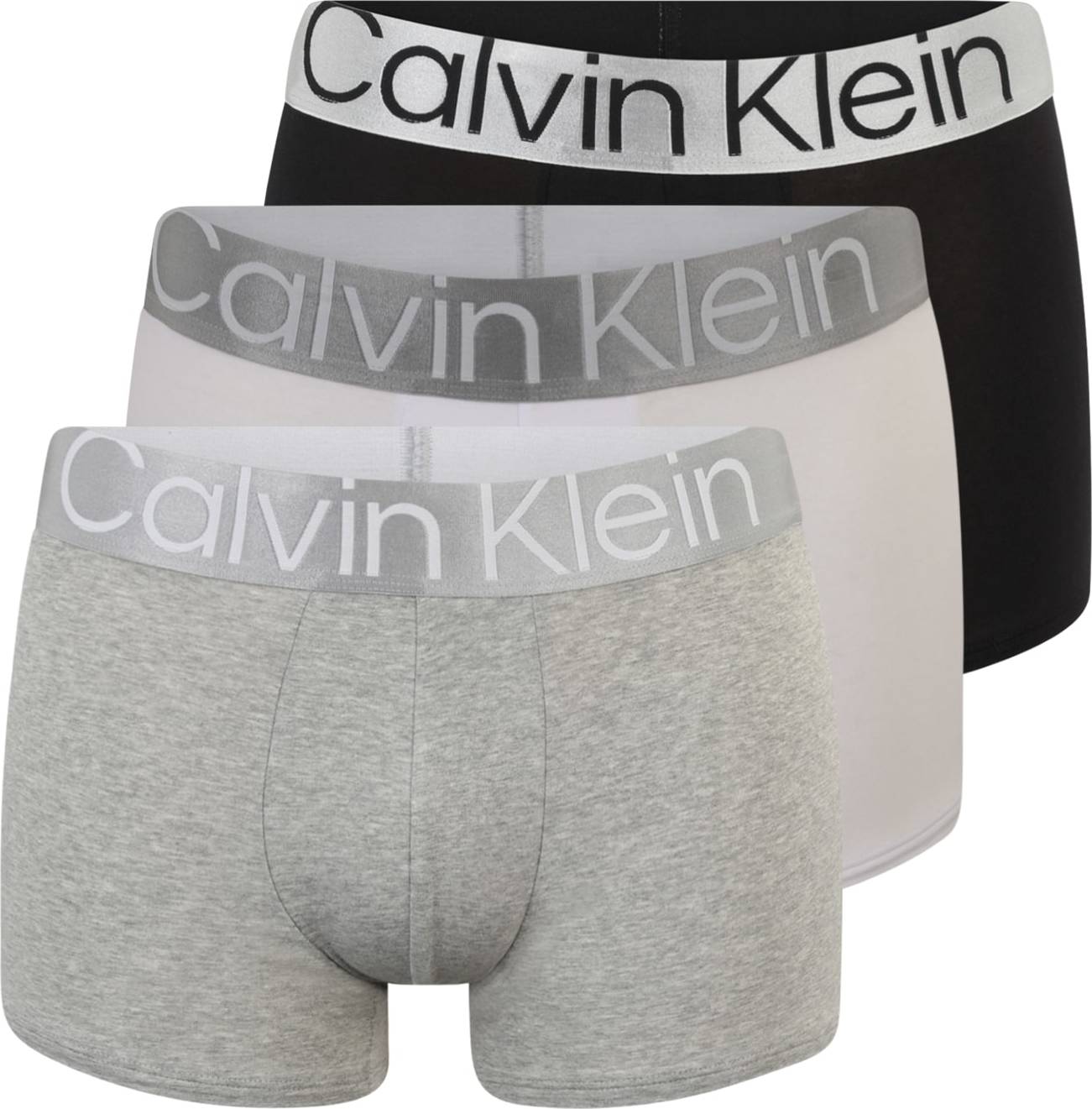 Calvin Klein Underwear Boxerky černá / šedý melír / bílá / stříbrně šedá