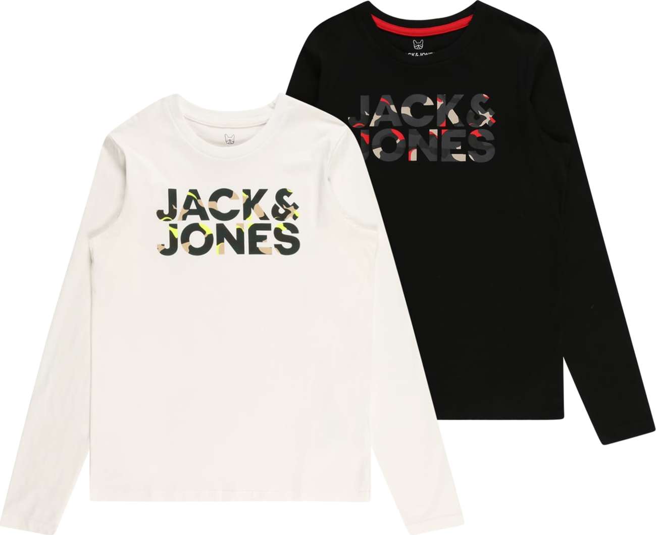 Jack & Jones Junior Tričko 'RAMP' hnědá / černá / bílá