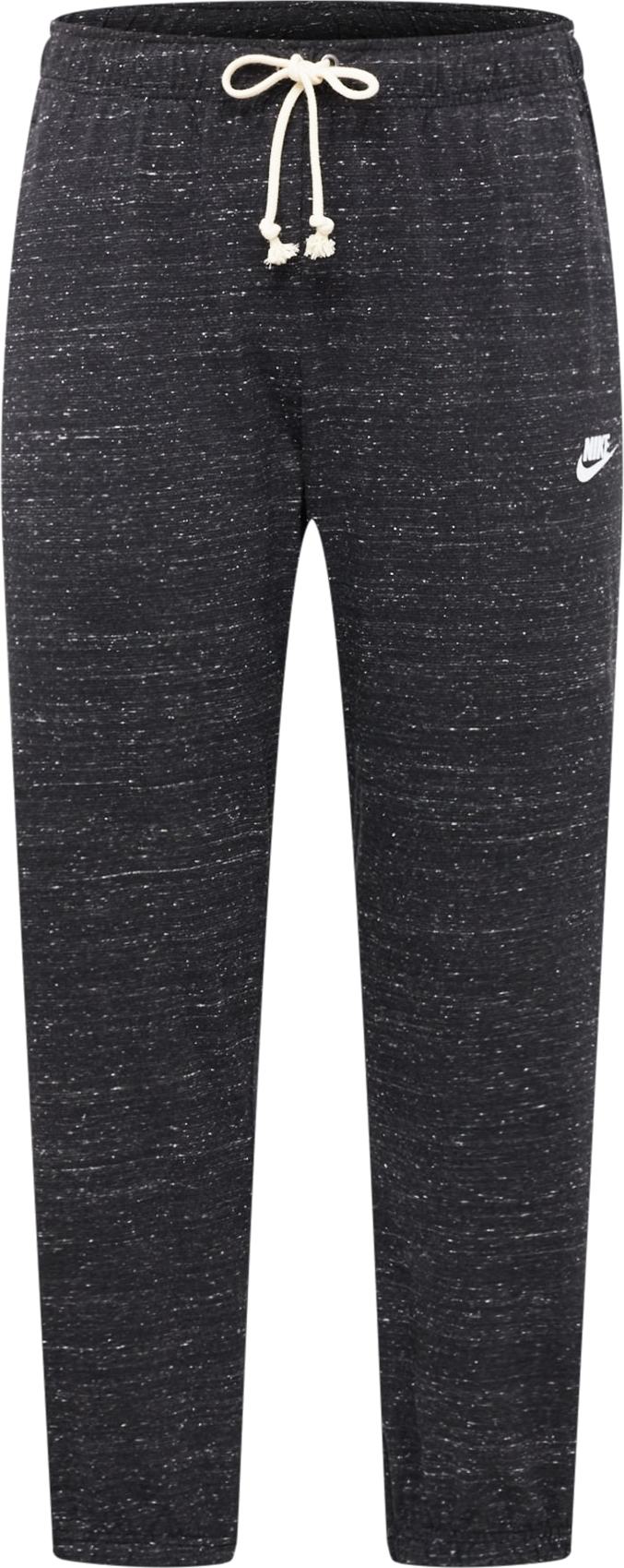Nike Sportswear Kalhoty černý melír / bílá