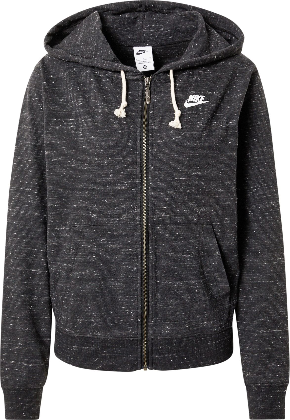 Nike Sportswear Mikina s kapucí černá / bílá