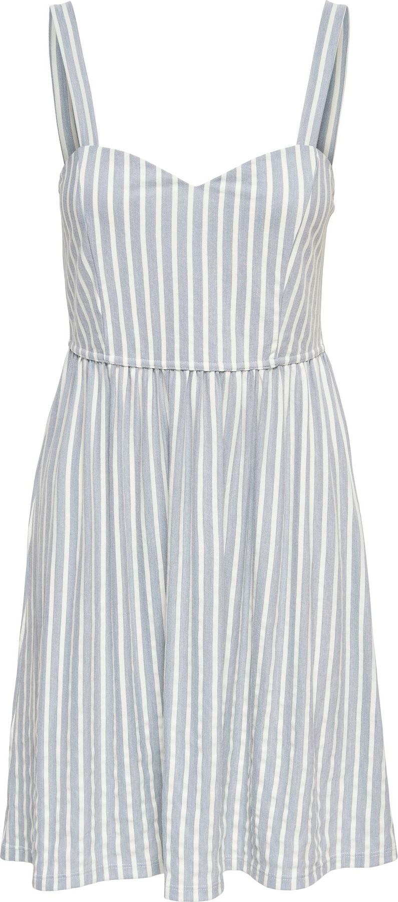 ONLY Letní šaty 'Sharon' kouřově modrá / bílá