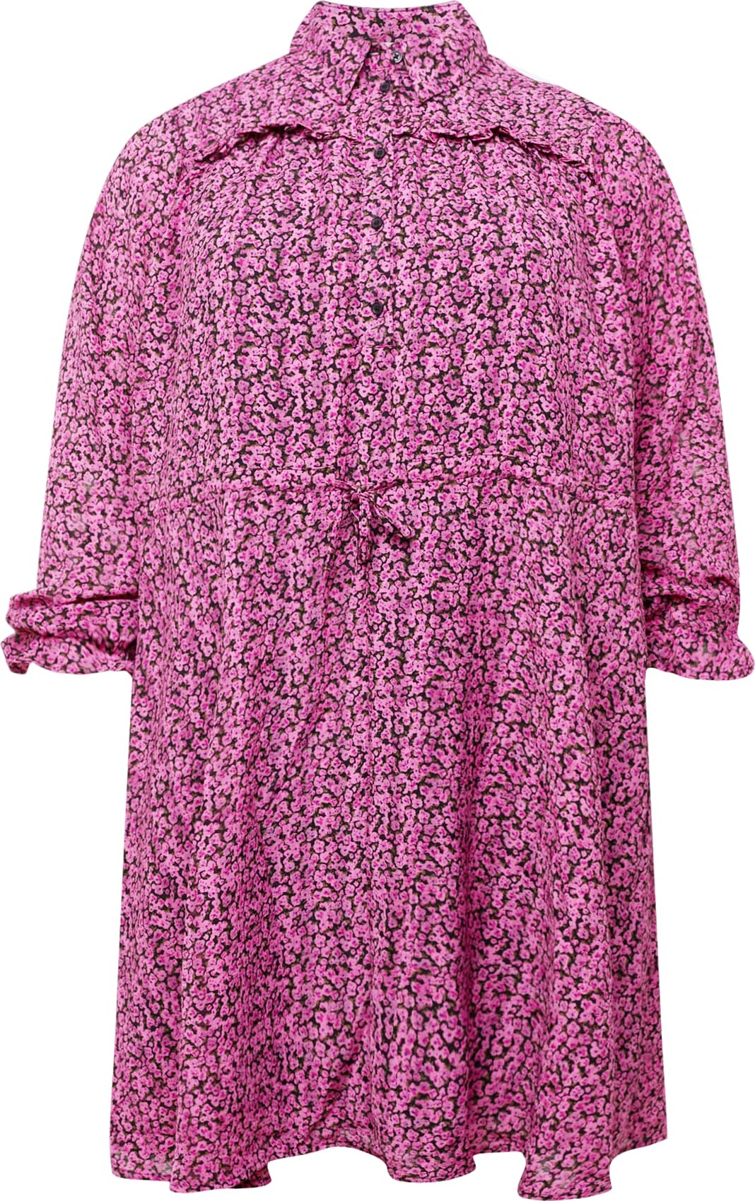 Selected Femme Curve Košilové šaty fuchsiová / růžová / černá