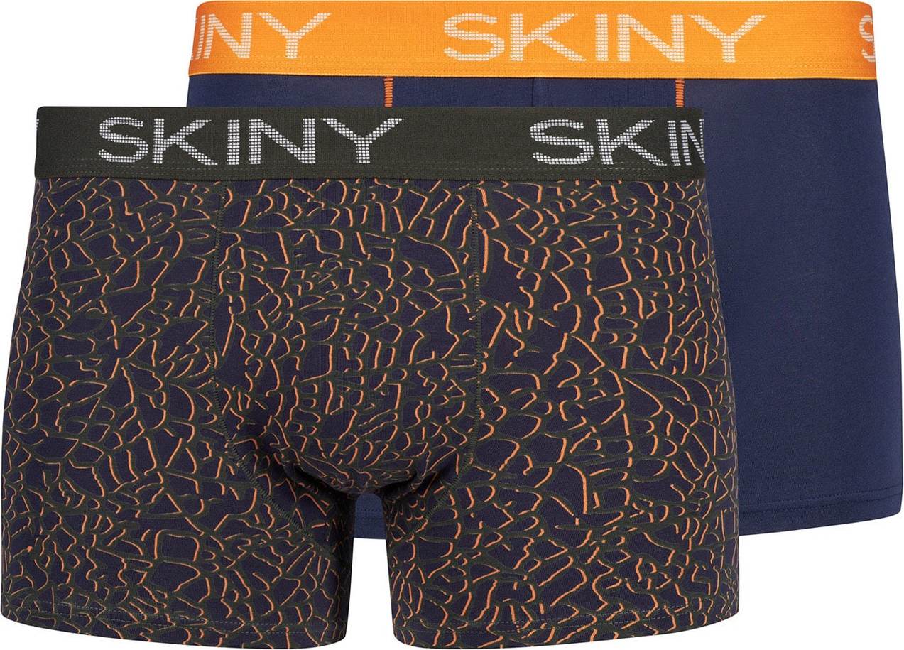 Skiny Boxerky námořnická modř / oranžová / černá / bílá