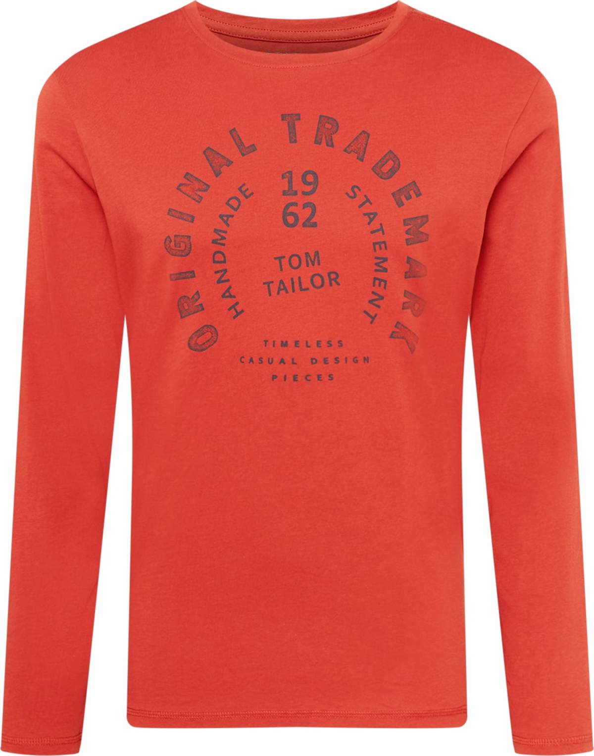 TOM TAILOR Tričko oranžově červená / marine modrá