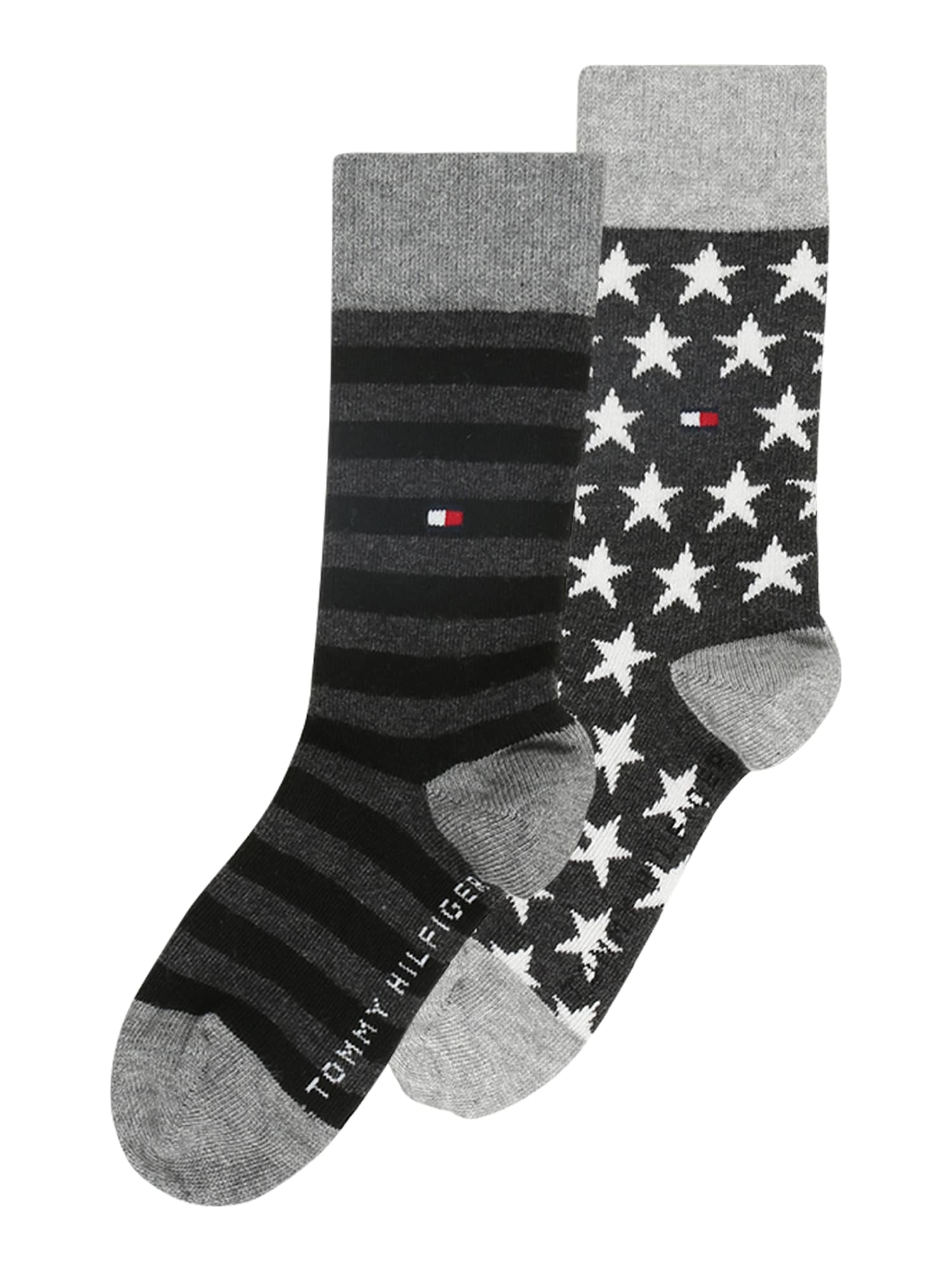 TOMMY HILFIGER Ponožky černá / antracitová / šedý melír / bílá