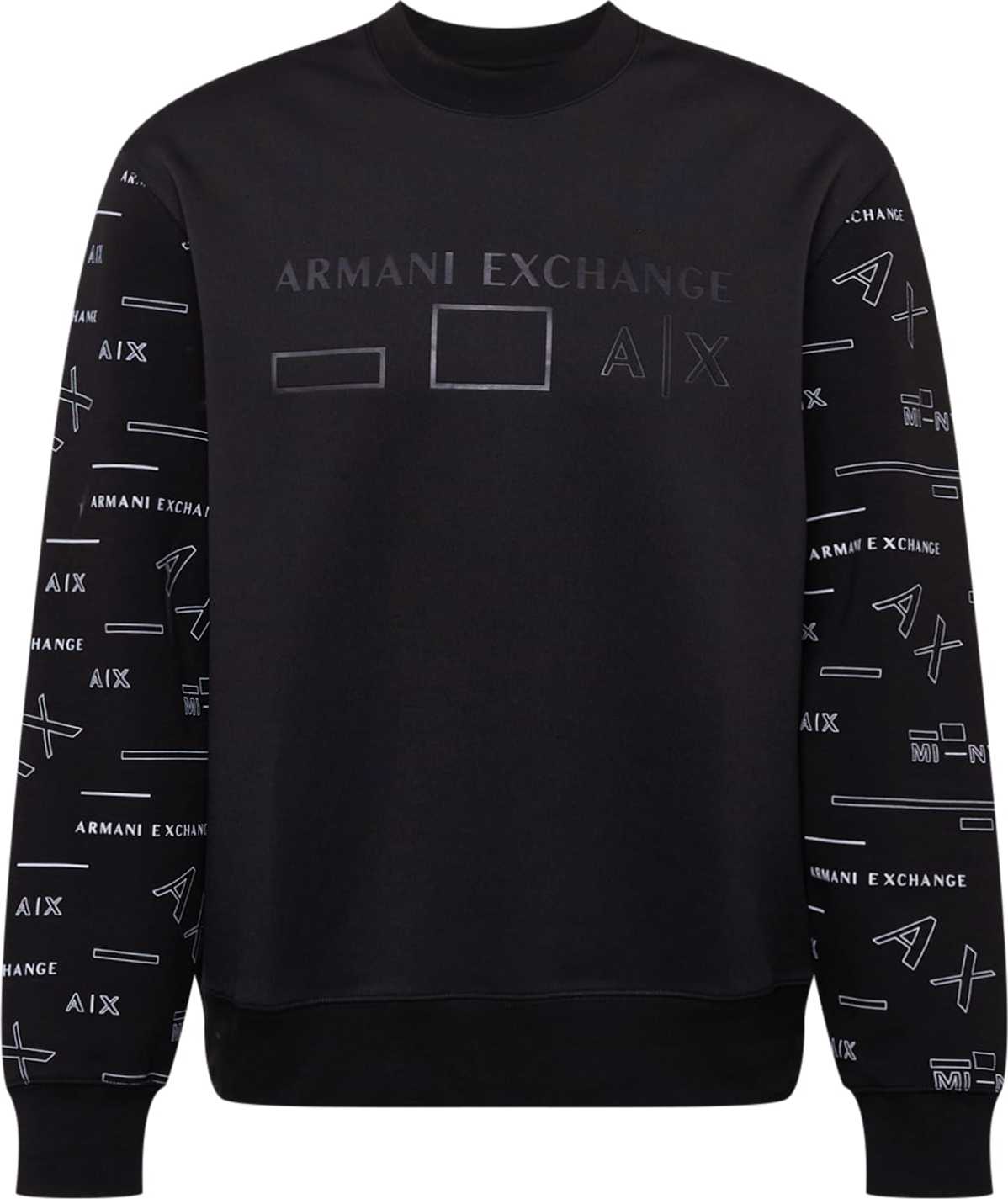 ARMANI EXCHANGE Mikina 'FELPA' světle šedá / černá