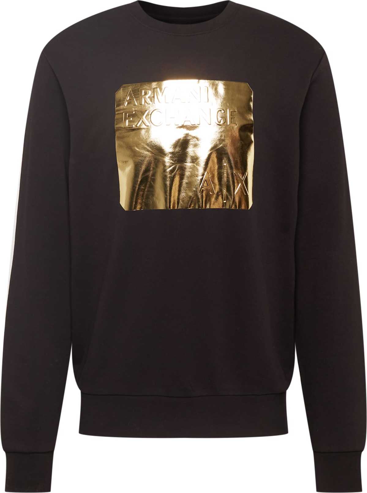 ARMANI EXCHANGE Mikina 'FELPA' zlatá / černá