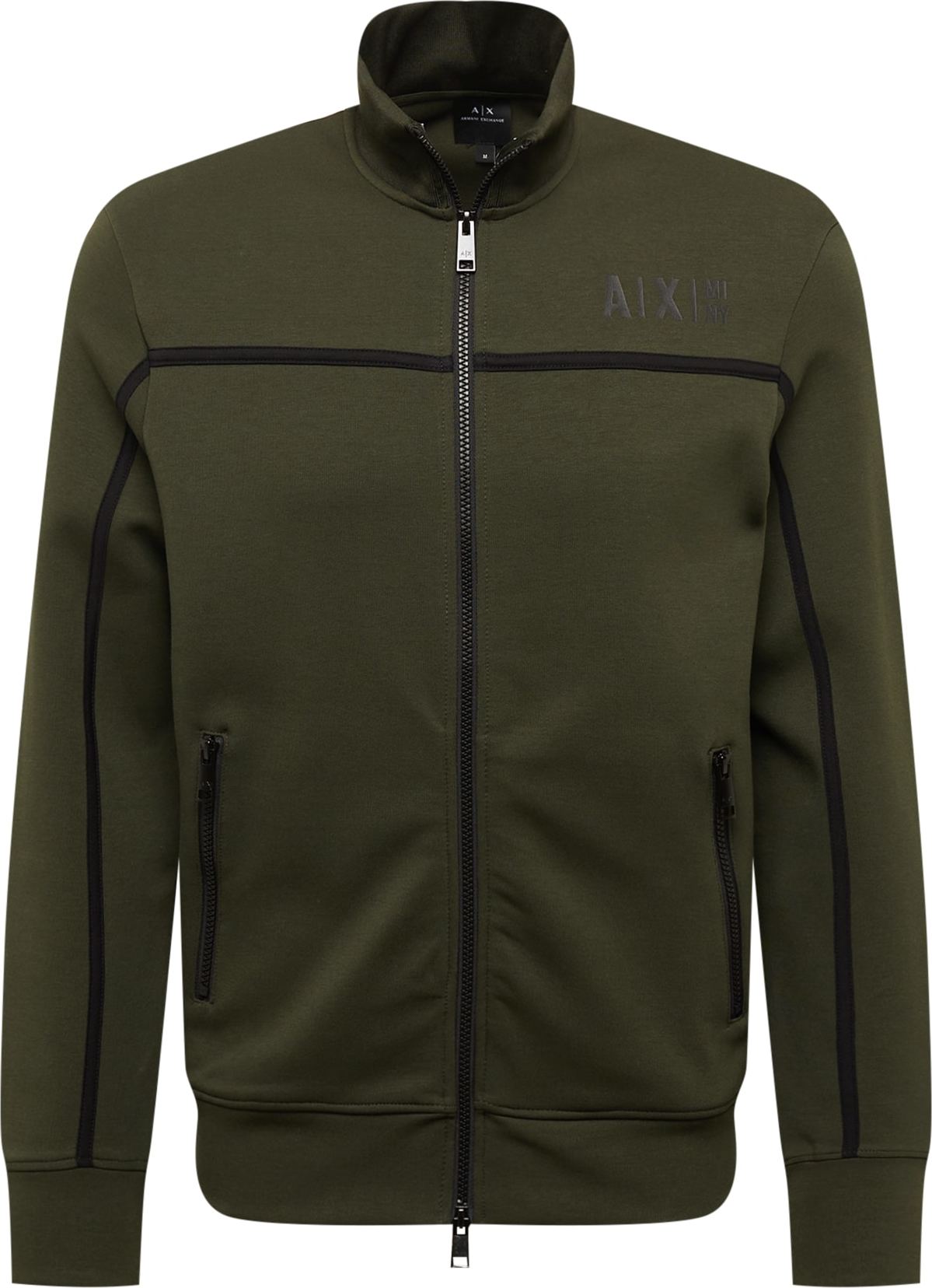 ARMANI EXCHANGE Mikina s kapucí olivová / černá