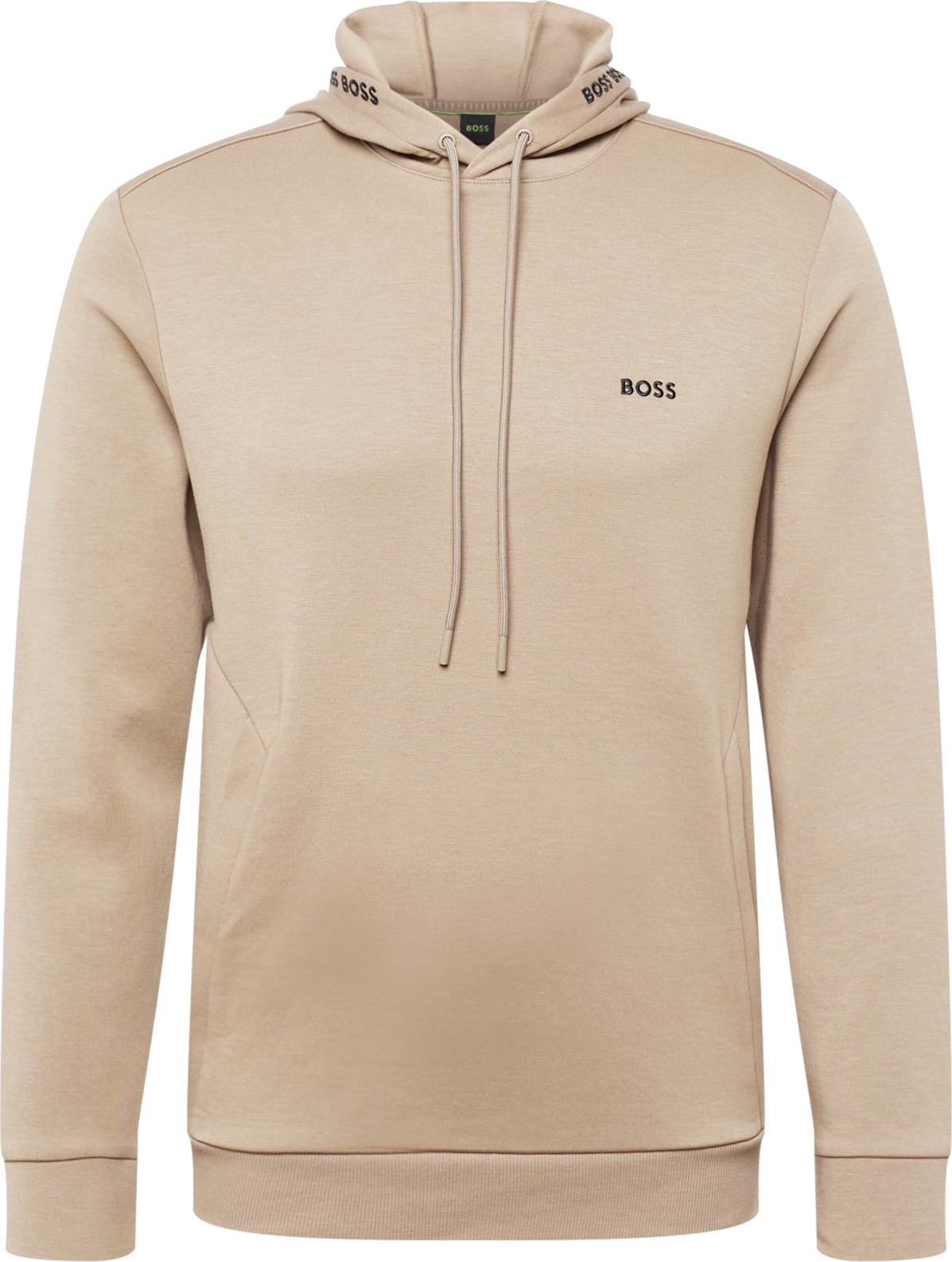 BOSS Green Mikina 'Soodeos' světle hnědá / černá