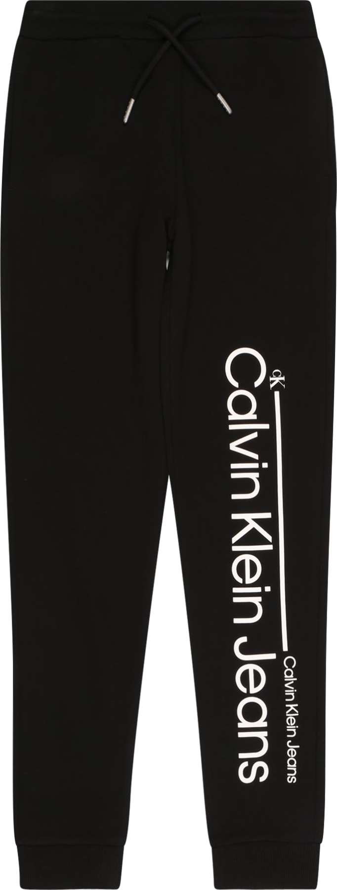 Calvin Klein Jeans Kalhoty černá / bílá