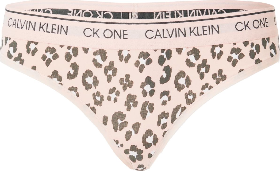 Calvin Klein Underwear Tanga světle růžová / černá