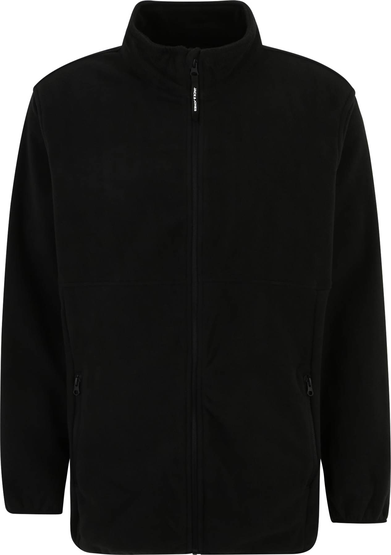 JACK & JONES Fleecová mikina černá / bílá