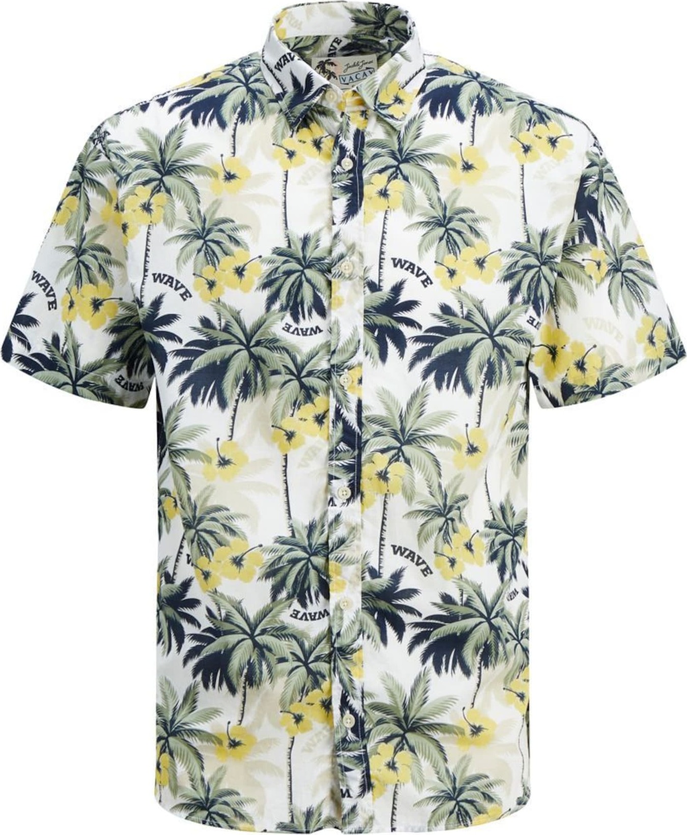 JACK & JONES Košile 'Aloha' námořnická modř / žlutá / bílá