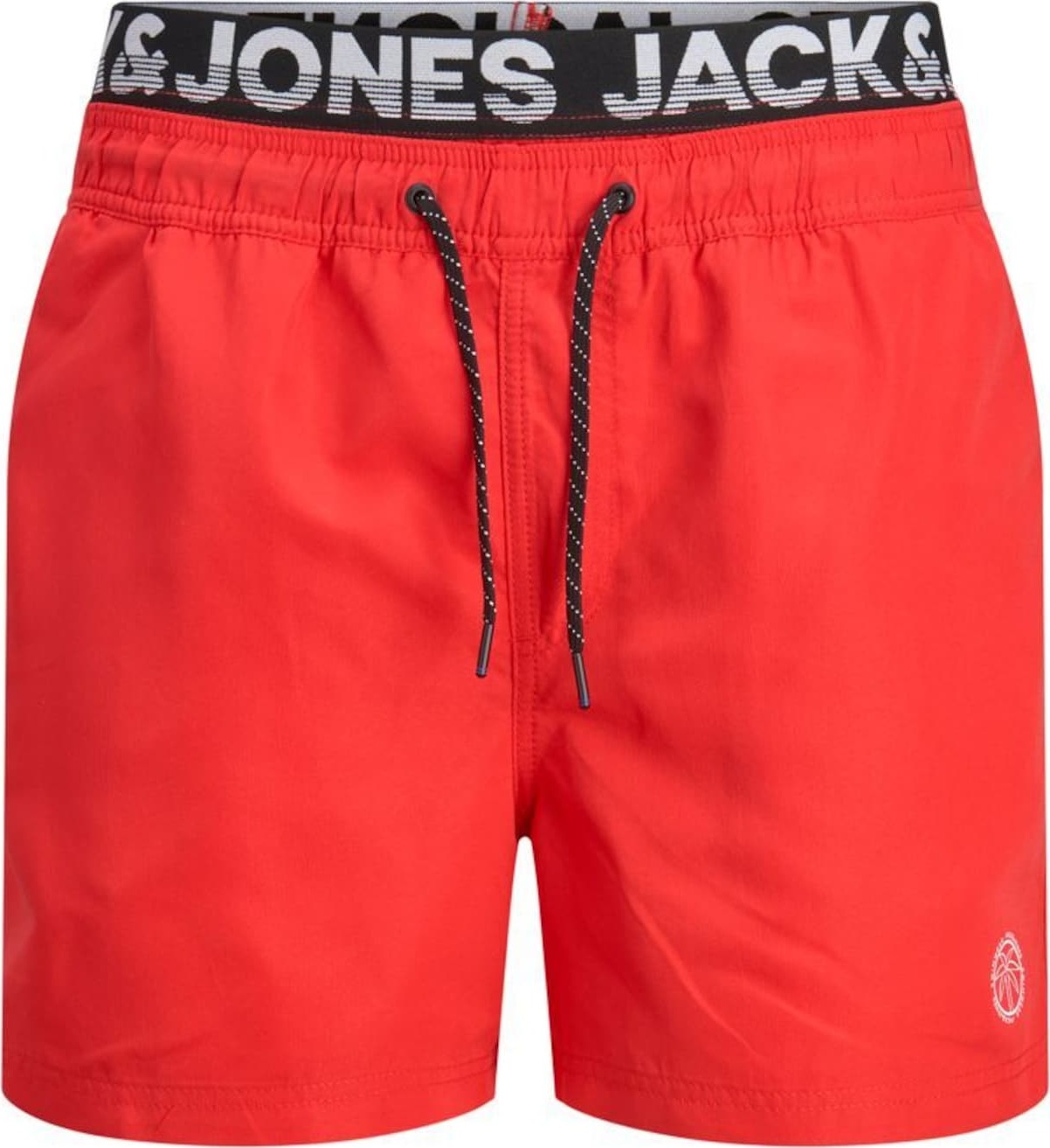 JACK & JONES Plavecké šortky 'Crete' červená / černá / bílá