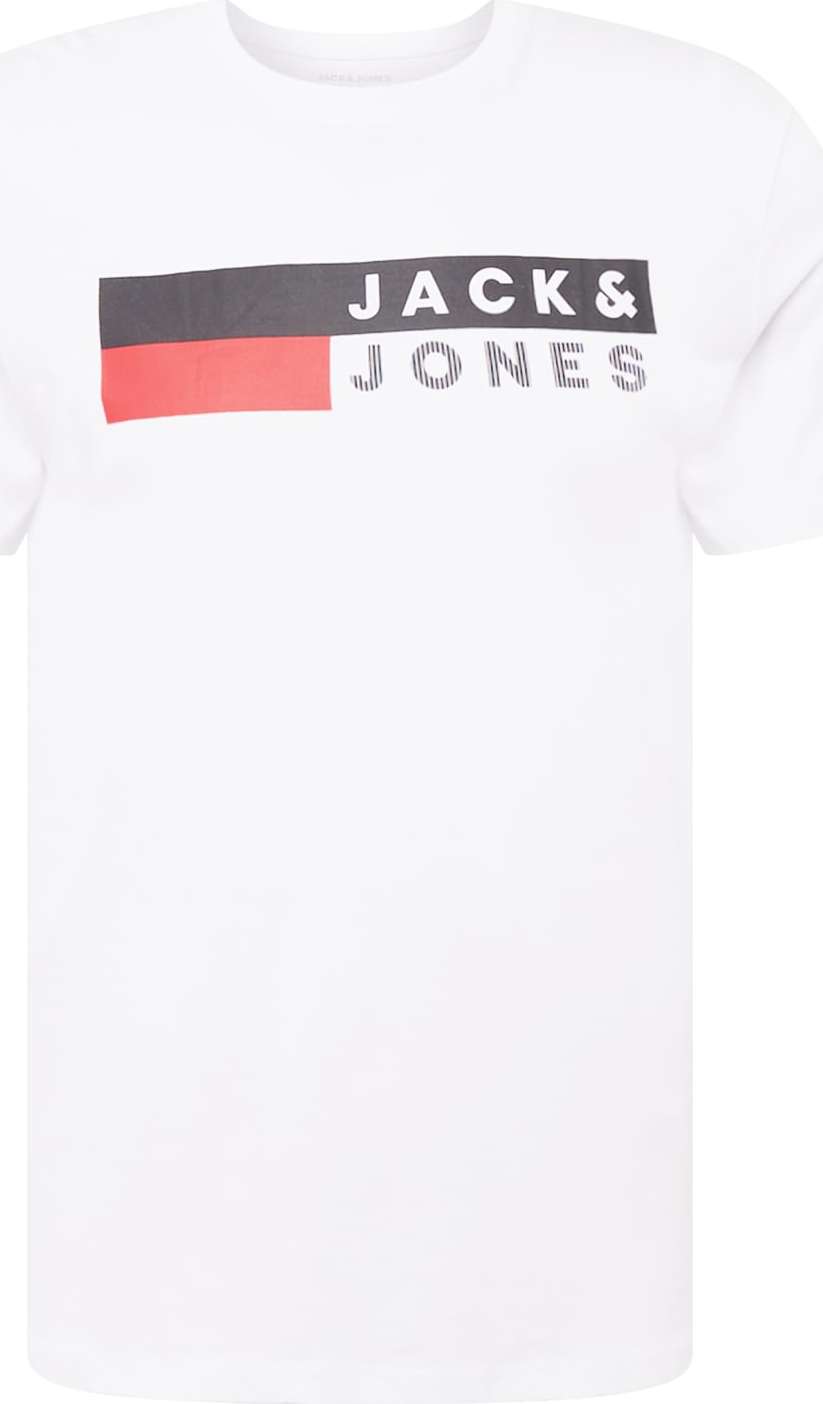 JACK & JONES Tričko červená / černá / bílá