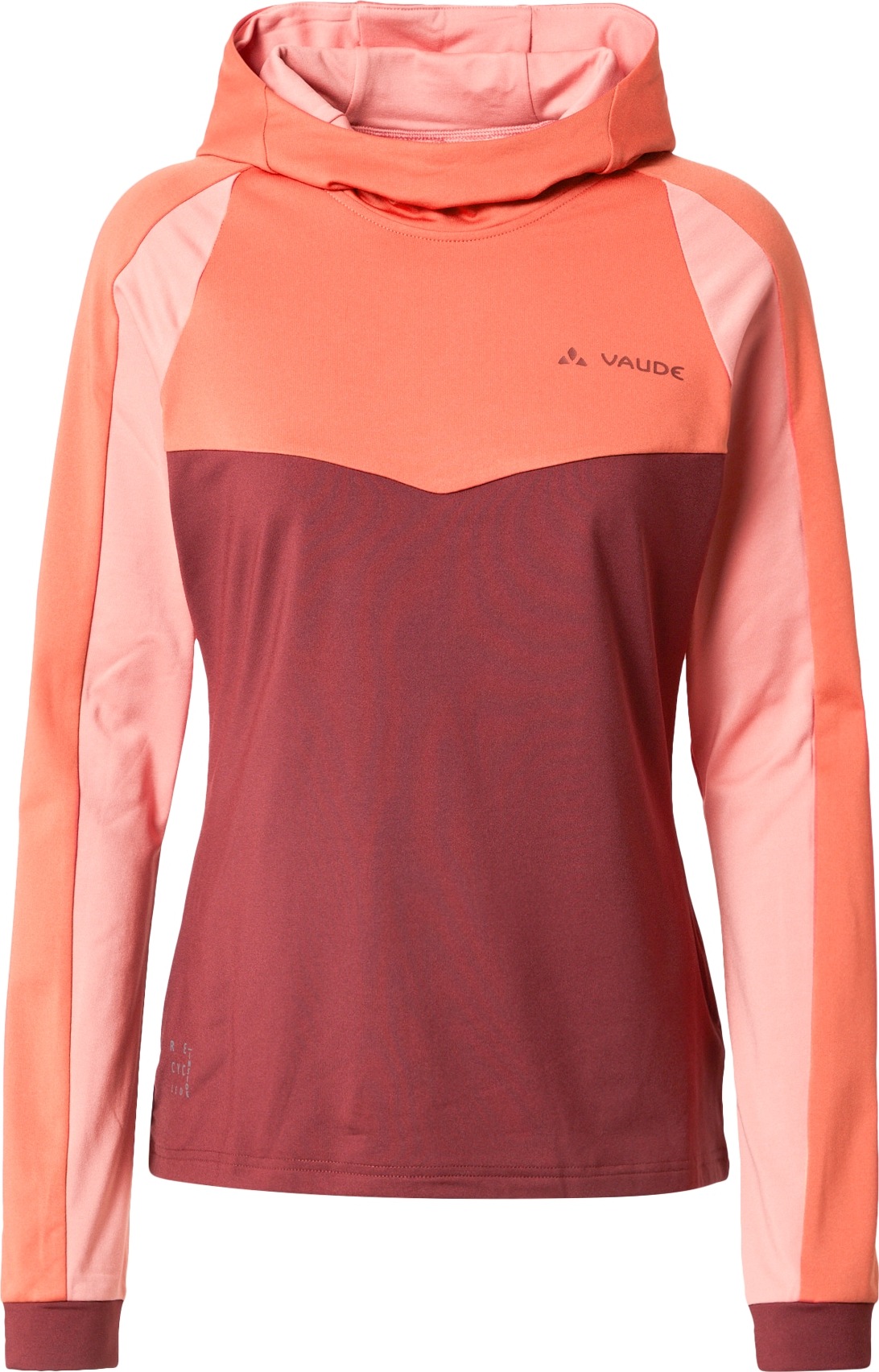 VAUDE Funkční tričko 'Qimsa II' broskvová / jasně oranžová / vínově červená
