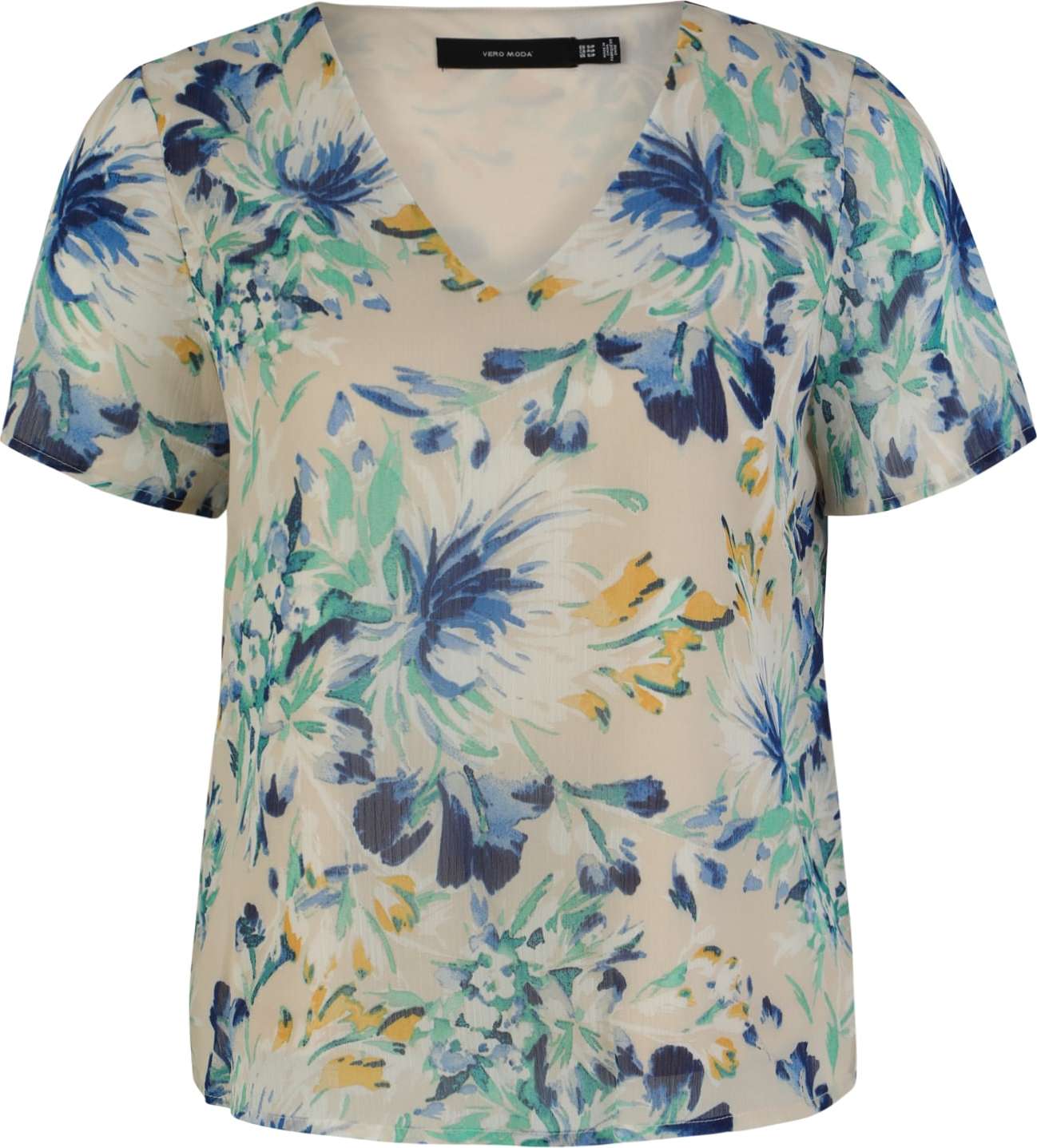 Vero Moda Petite Tričko 'Jasmine' béžová / námořnická modř / opálová / nefritová