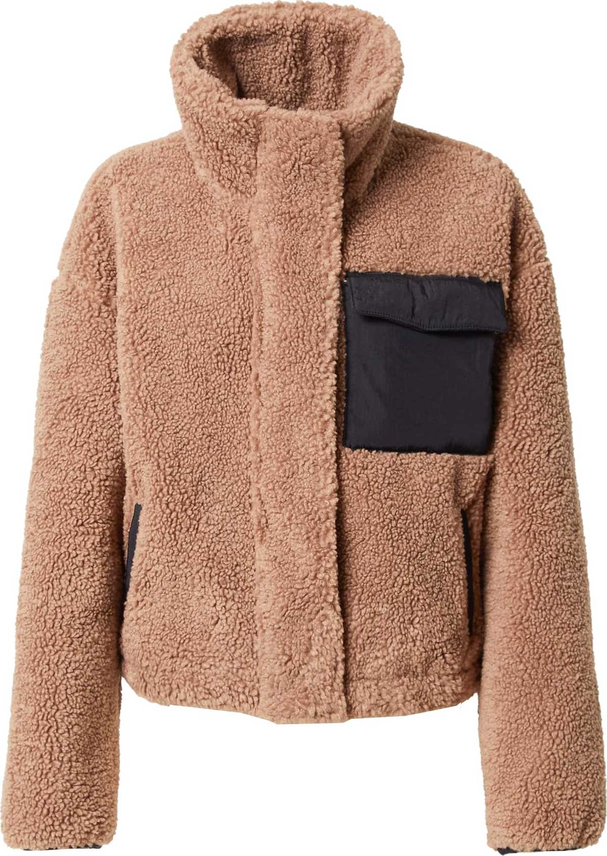 Abercrombie & Fitch Přechodná bunda světle hnědá / černá