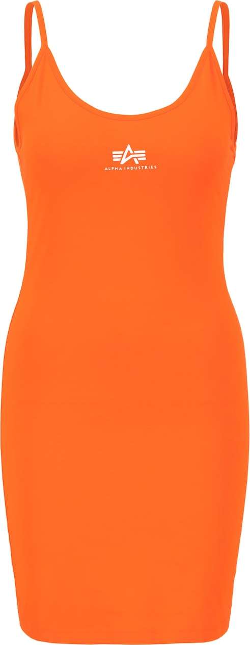 ALPHA INDUSTRIES Šaty oranžová / bílá