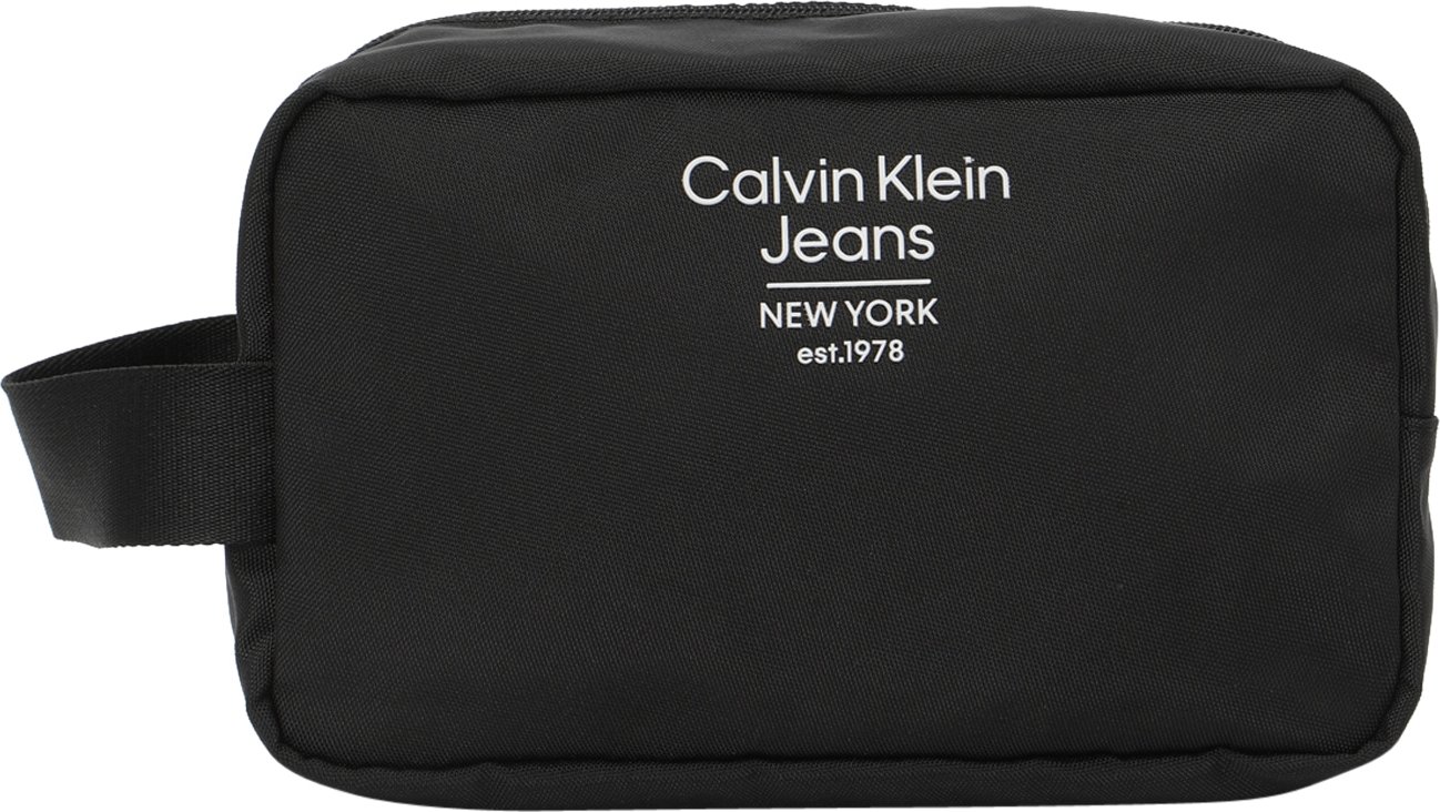 Calvin Klein Jeans Kosmetická taška černá / bílá