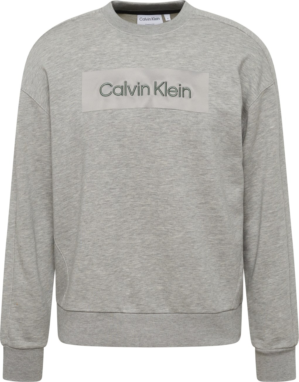 Calvin Klein Mikina šedý melír / pastelově zelená / stříbrná