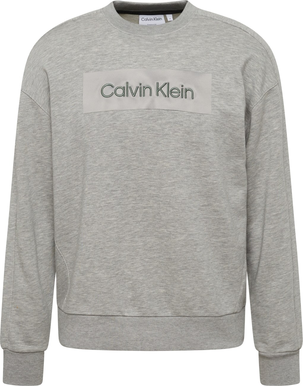 Calvin Klein Mikina šedý melír / pastelově zelená / stříbrná