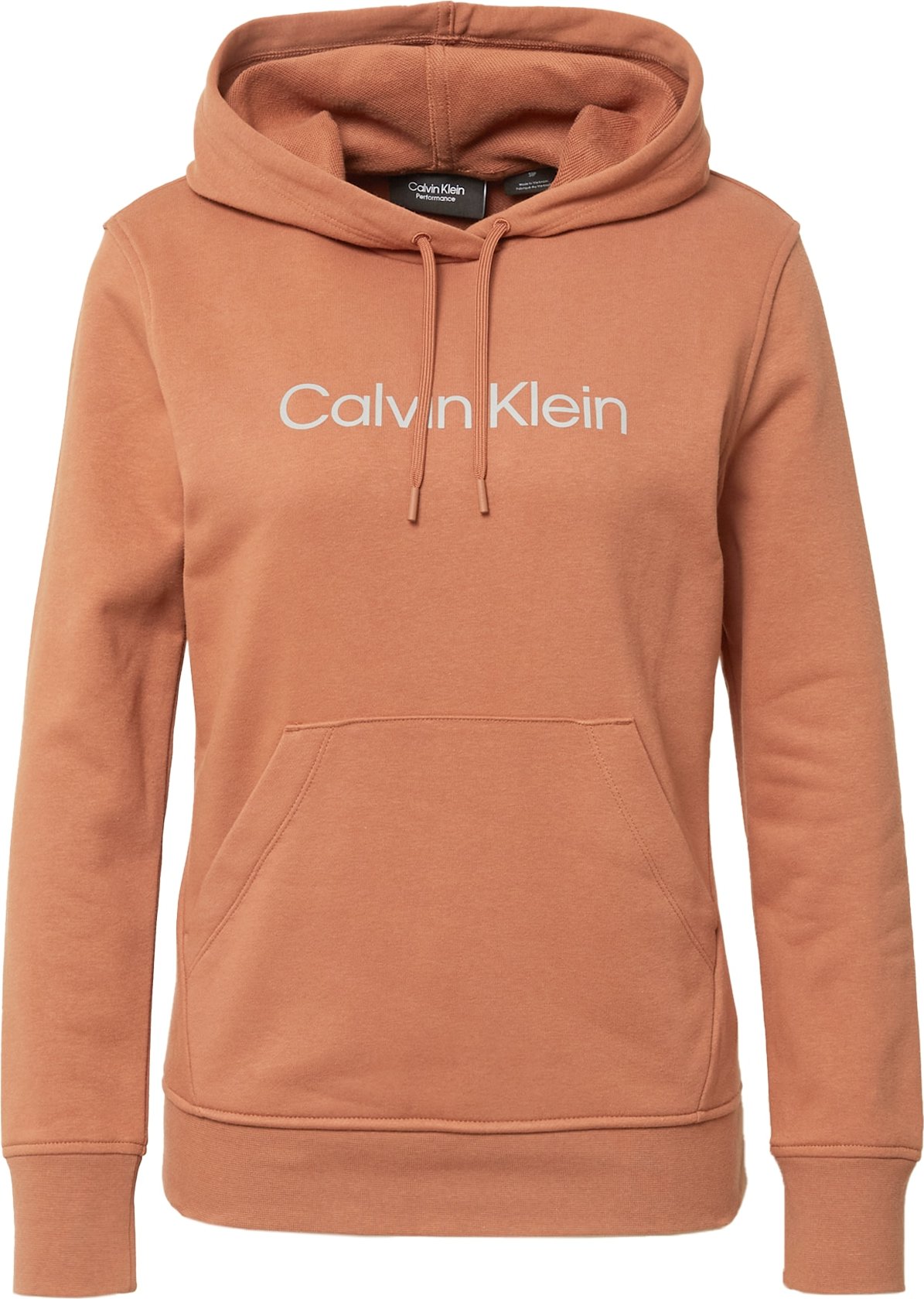 Calvin Klein Performance Sportovní mikina rezavě hnědá / stříbrně šedá