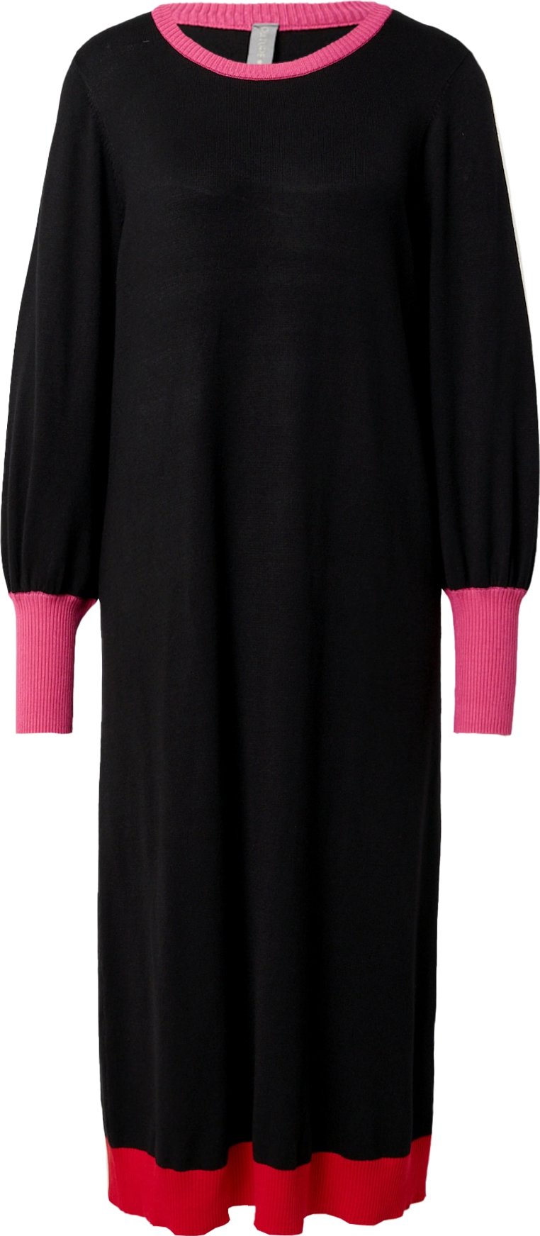 CULTURE Úpletové šaty 'Annemarie' světle růžová / světle červená / černá