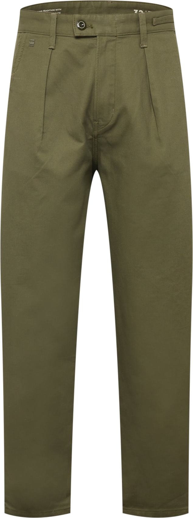 G-Star RAW Kalhoty se sklady v pase olivová