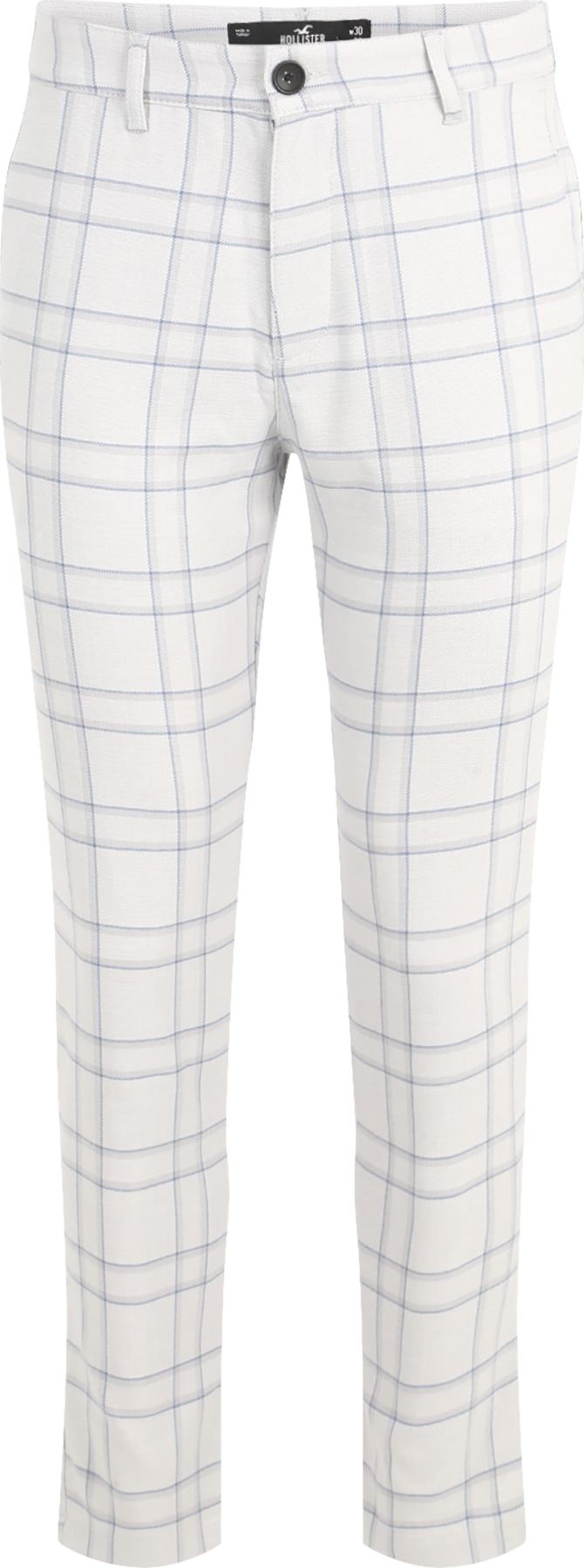 HOLLISTER Chino kalhoty kouřově modrá / světle šedá / bílá