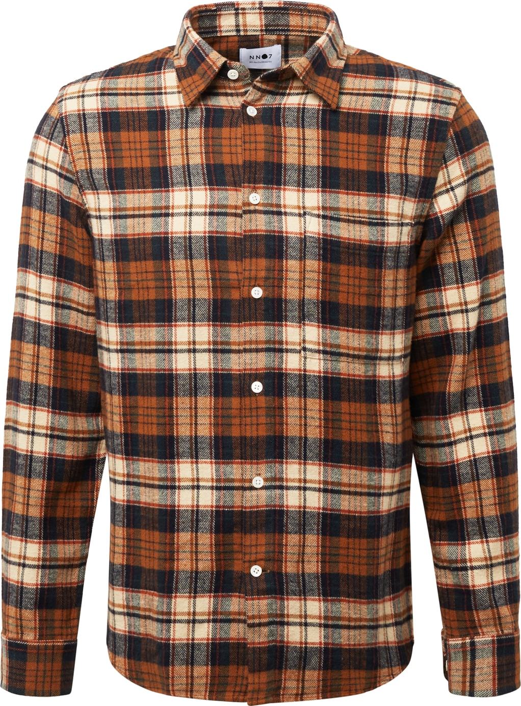 NN07 Košile 'New Arne' hnědá / světle hnědá / černá