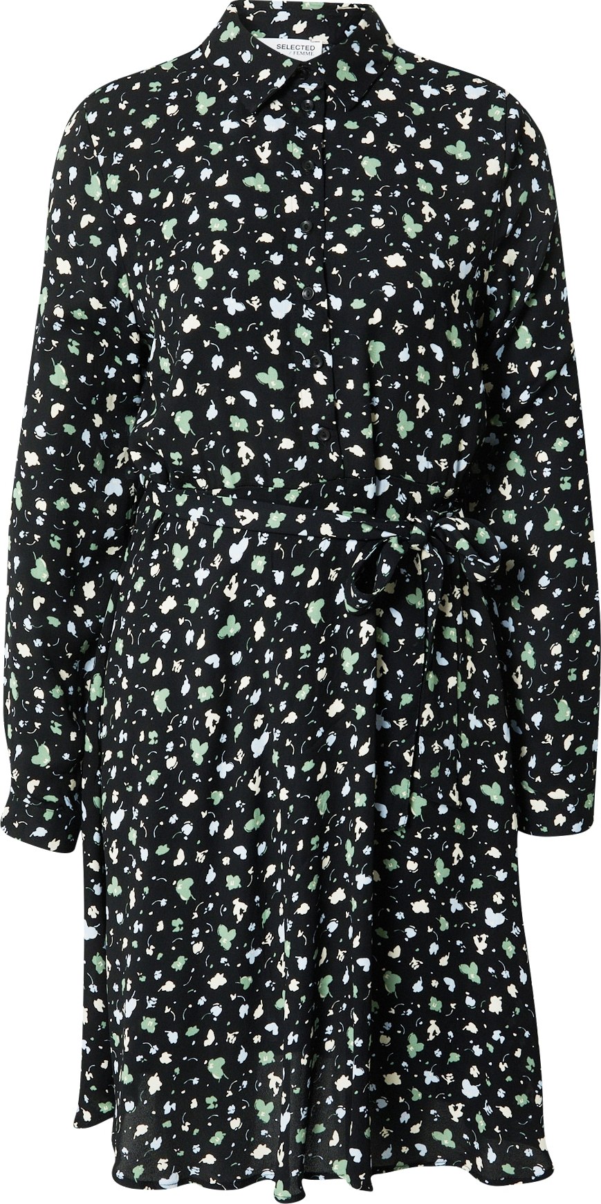 SELECTED FEMME Košilové šaty 'FIOLA' světlemodrá / zelená / černá / bílá