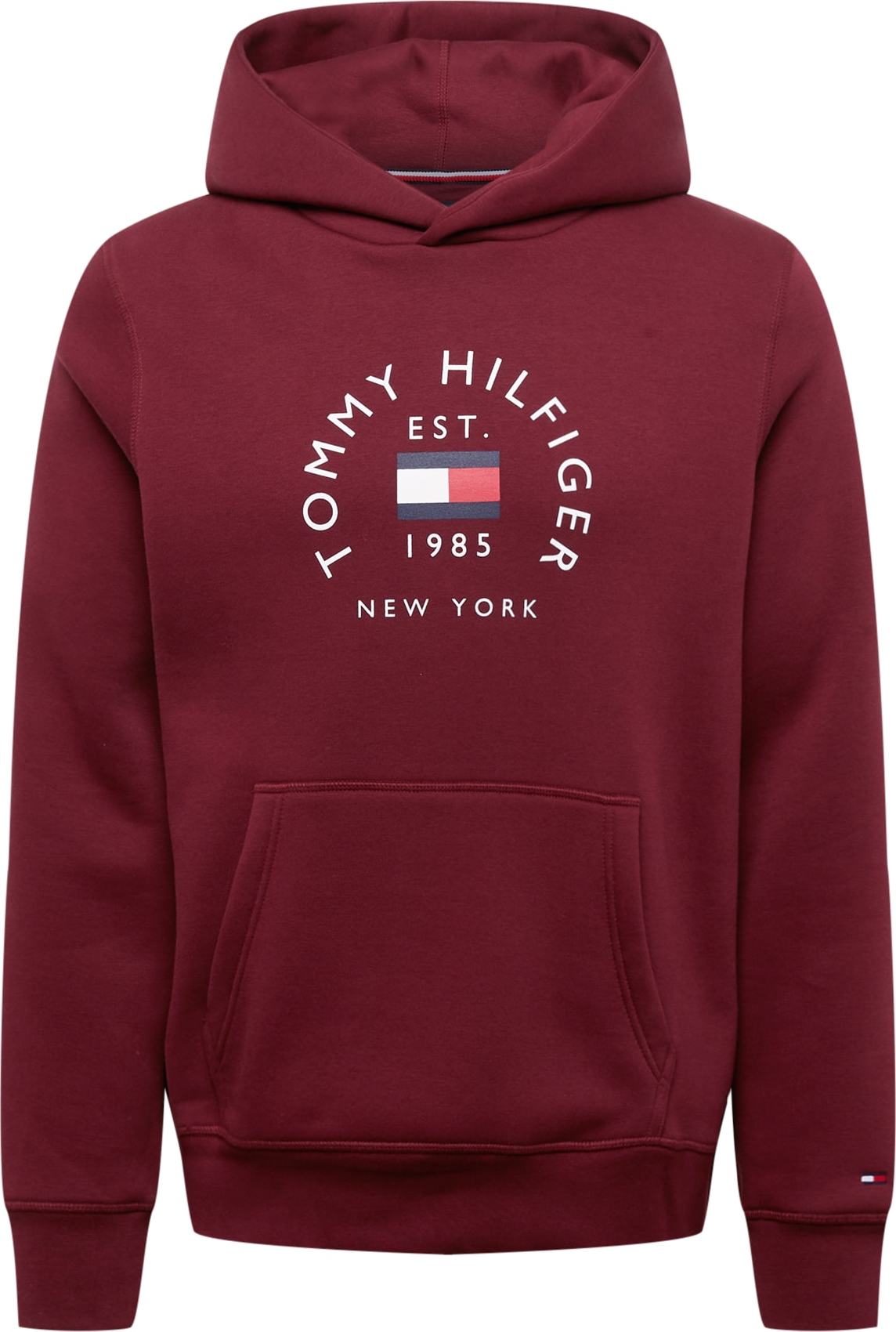 TOMMY HILFIGER Mikina námořnická modř / bordó / ohnivá červená / bílá