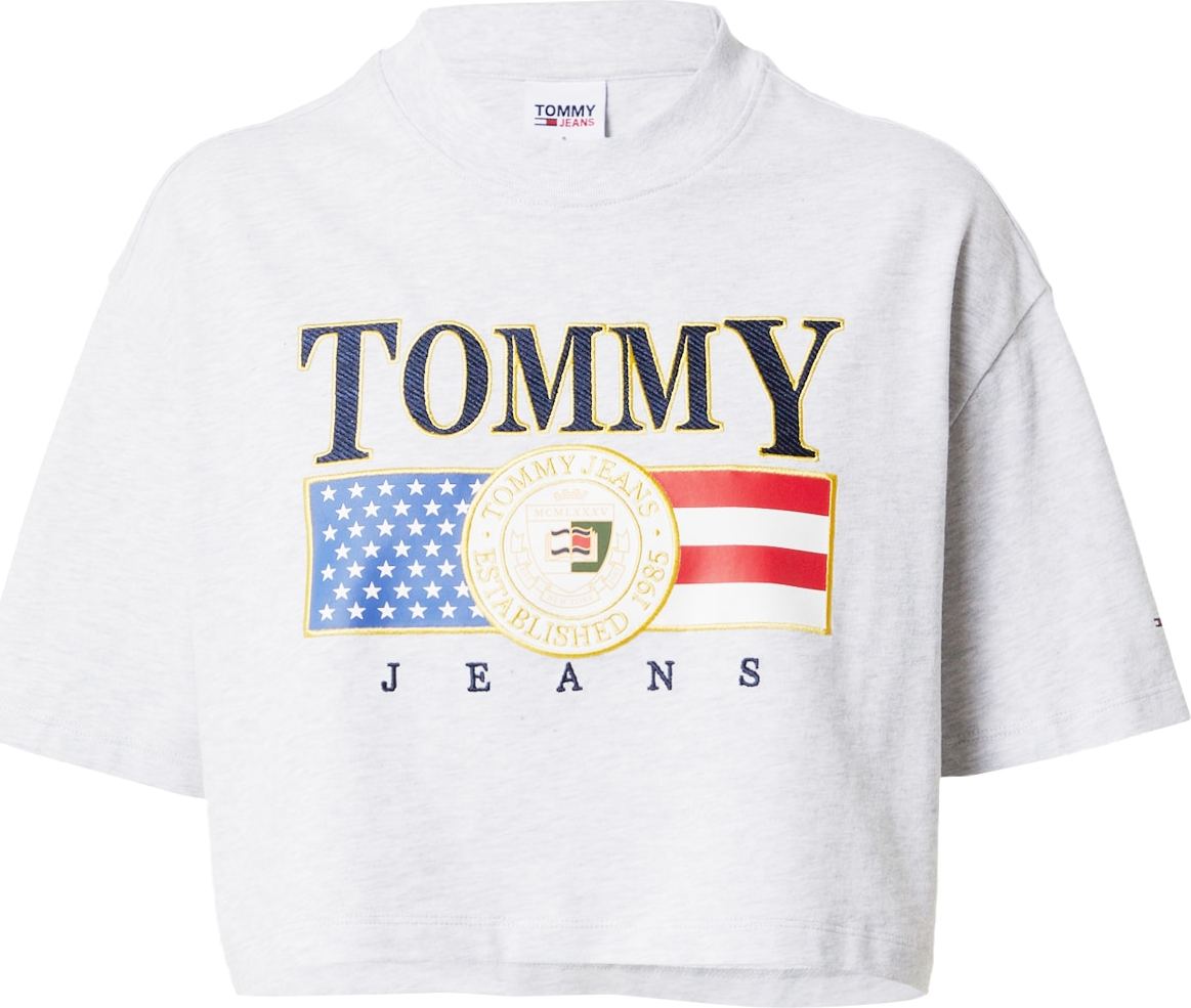 Tommy Jeans Tričko světle šedá / mix barev