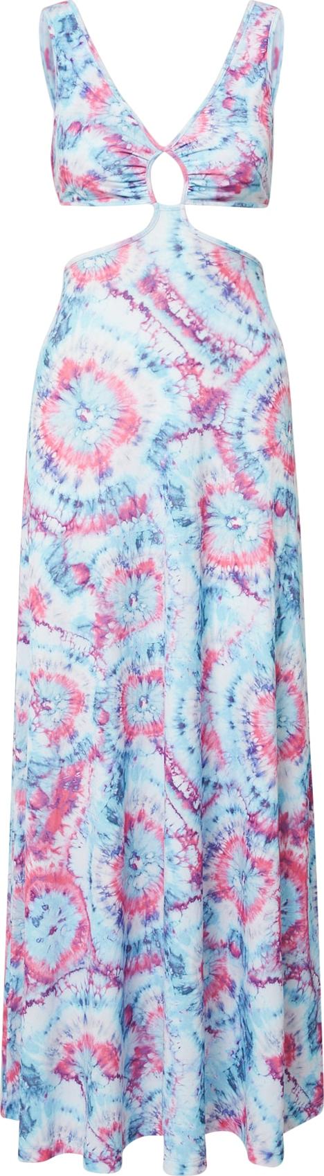 VIERVIER Letní šaty 'Jana' modrá / světlemodrá / pink