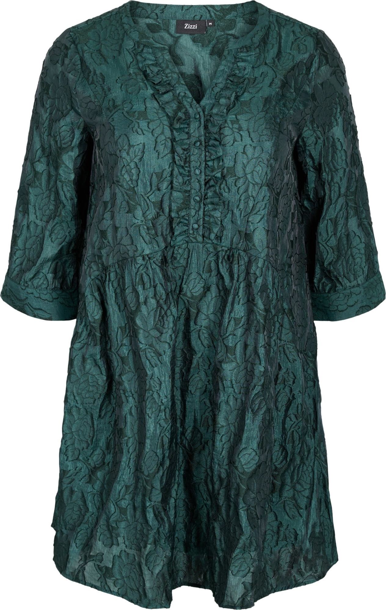 Zizzi Košilové šaty 'Amina' smaragdová